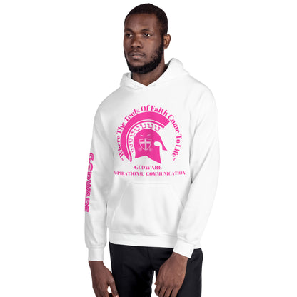 Godware Brand Helmet Logo Unisex hoodie - Hot Pink logo