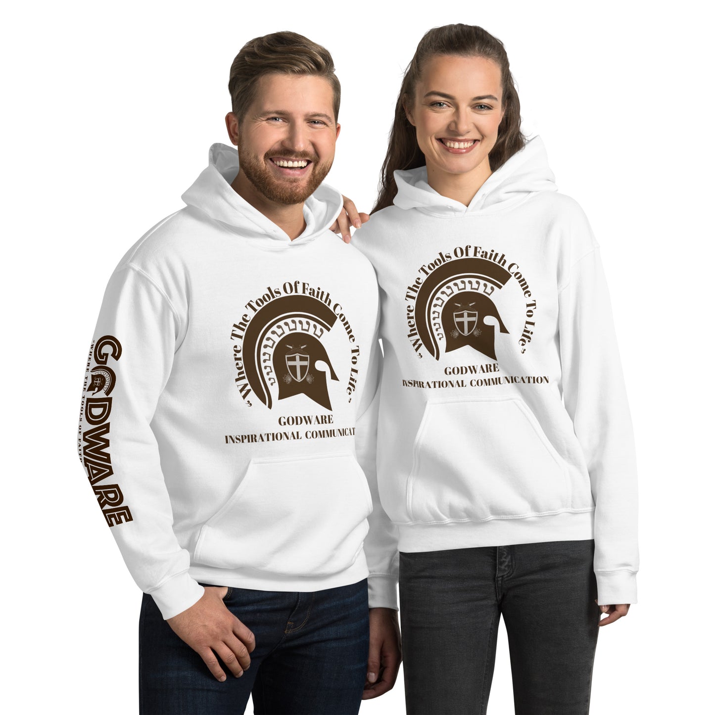 Godware Brand Helmet Logo Unisex hoodie - Brown logo