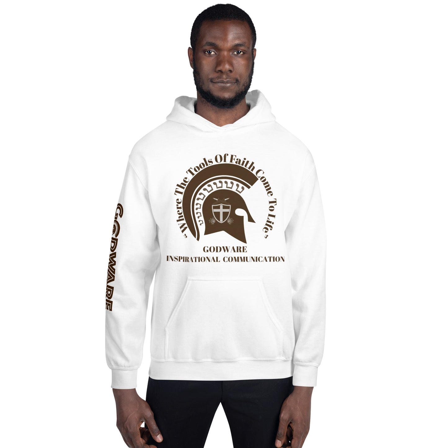 Godware Brand Helmet Logo Unisex hoodie - Brown logo