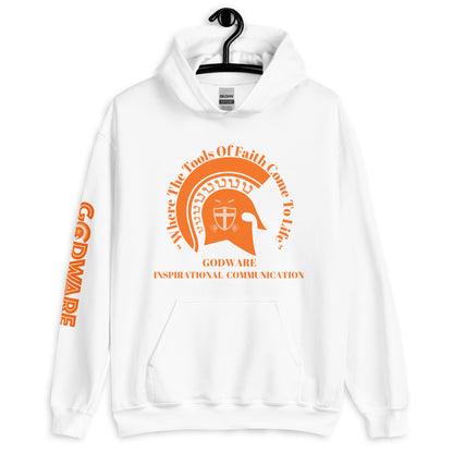 Godware Brand Helmet Logo Unisex hoodie - Orange logo