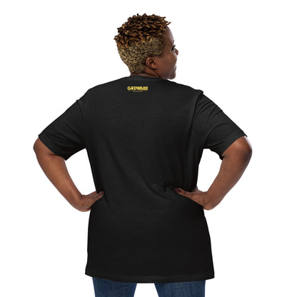Attributes of God Unisex t-shirt (lrgr sizes) - Black/yellow print