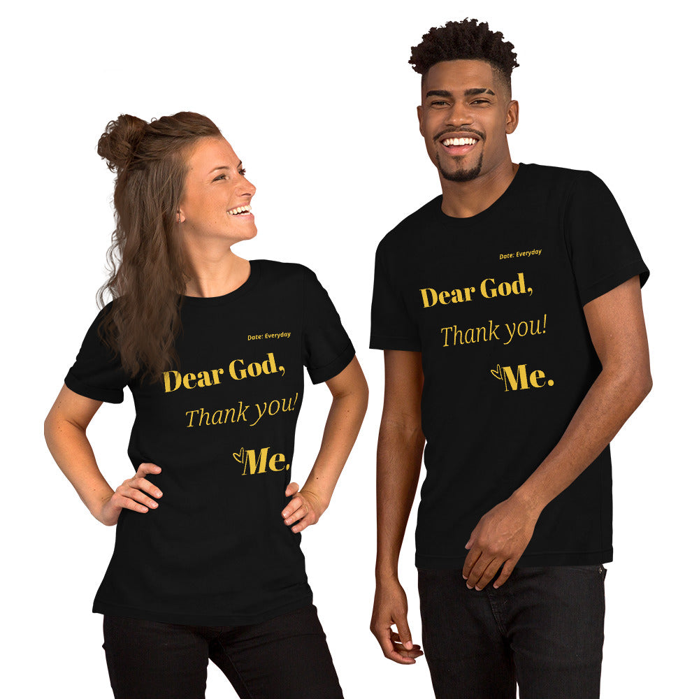 Dear God Unisex short-sleeved t-shirt - Yellow Print