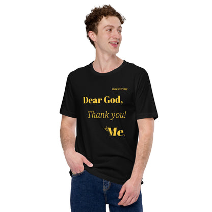 Dear God Unisex short-sleeved t-shirt - Yellow Print