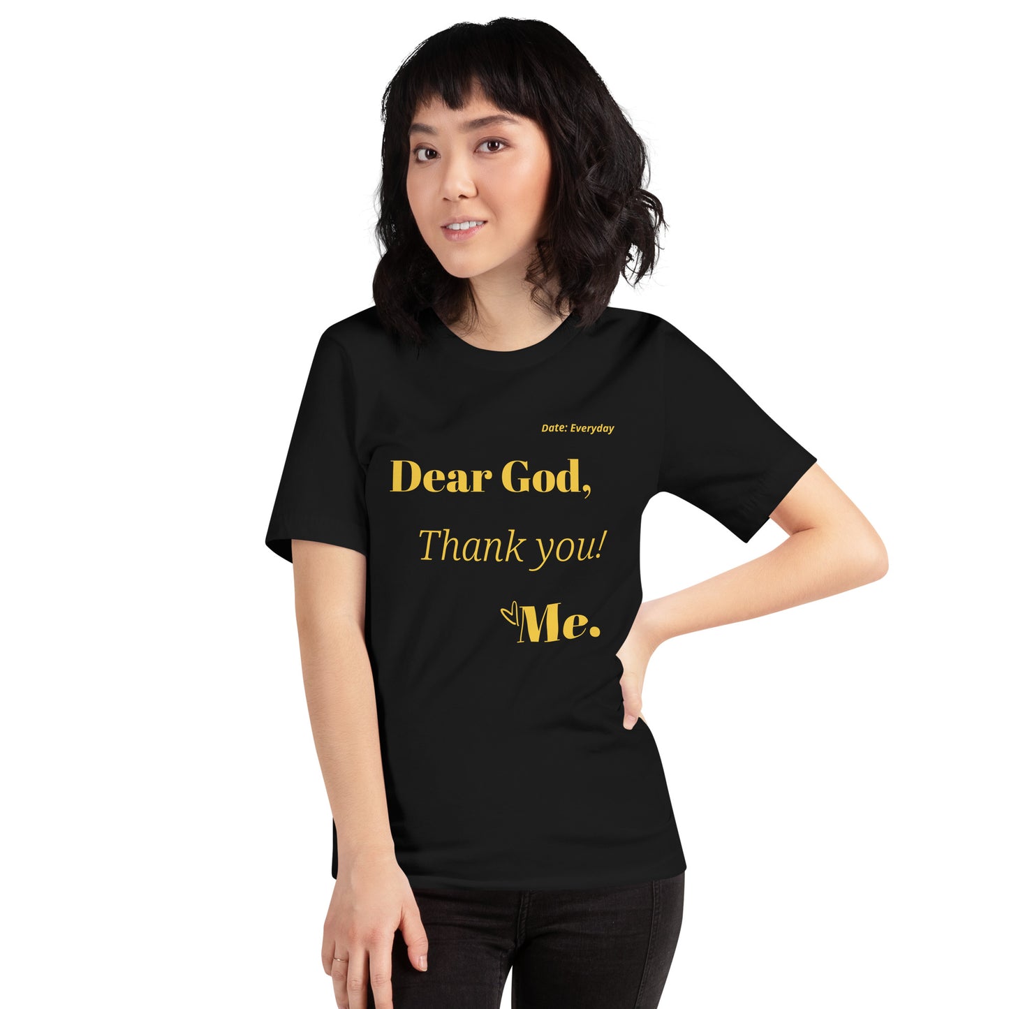 Dear God Unisex short-sleeved t-shirt - Yellow Print