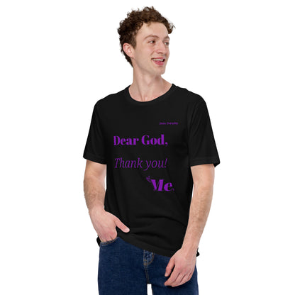 Dear God Unisex short-sleeved t-shirt - Purple print