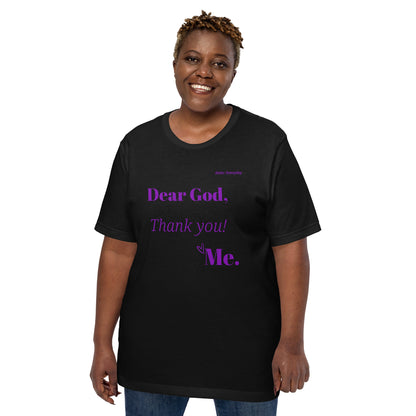 Dear God Unisex short-sleeved t-shirt - Purple print