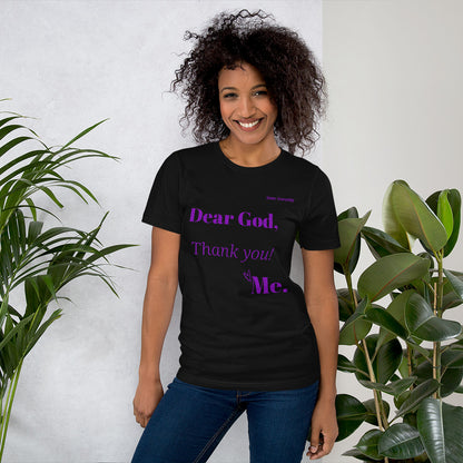 Dear God Unisex short-sleeved t-shirt - Purple print