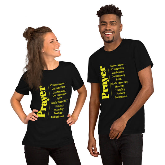 Prayer - Inspirational unisex t-shirt (Yellow print)