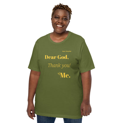 Dear God Unisex short-sleeved t-shirt - Yellow Print