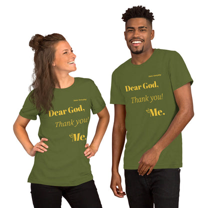 Dear God Unisex short-sleeved t-shirt - Yellow Print