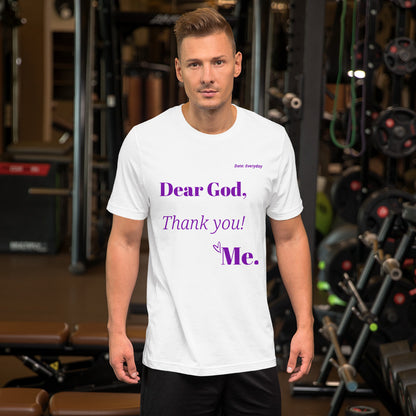 Dear God Unisex short-sleeved t-shirt - Purple print