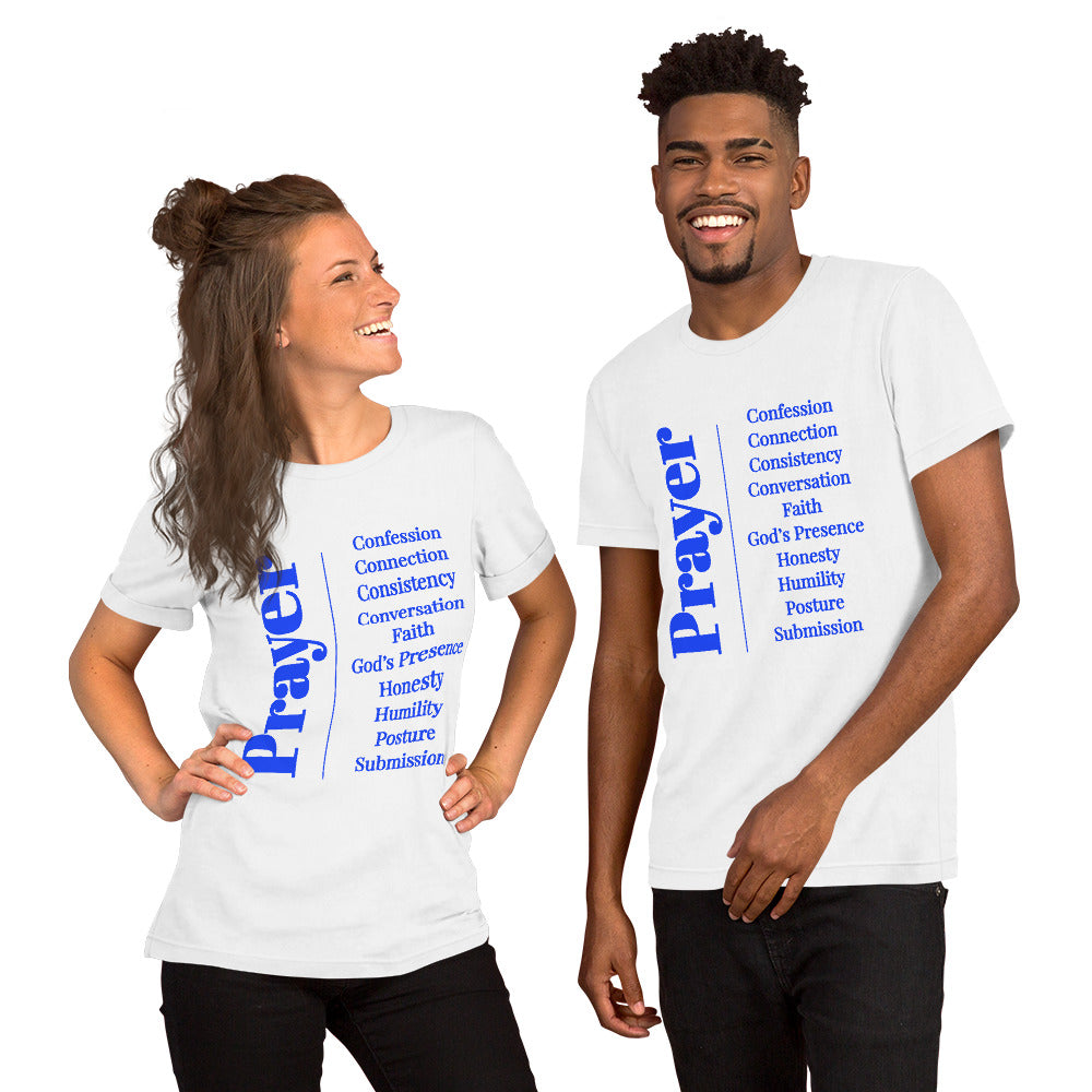 Prayer - Inspirational unisex t-shirt (Royal Bl/White)