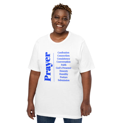 Prayer - Inspirational unisex t-shirt (Royal Bl/White)