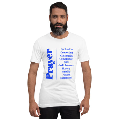 Prayer - Inspirational unisex t-shirt (Royal Bl/White)