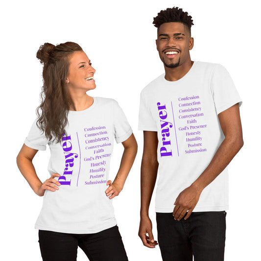 Prayer - Inspirational unisex t-shirt (Purple/White)