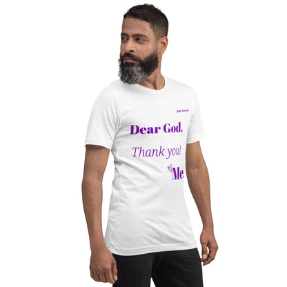 Dear God Unisex short-sleeved t-shirt - Purple print