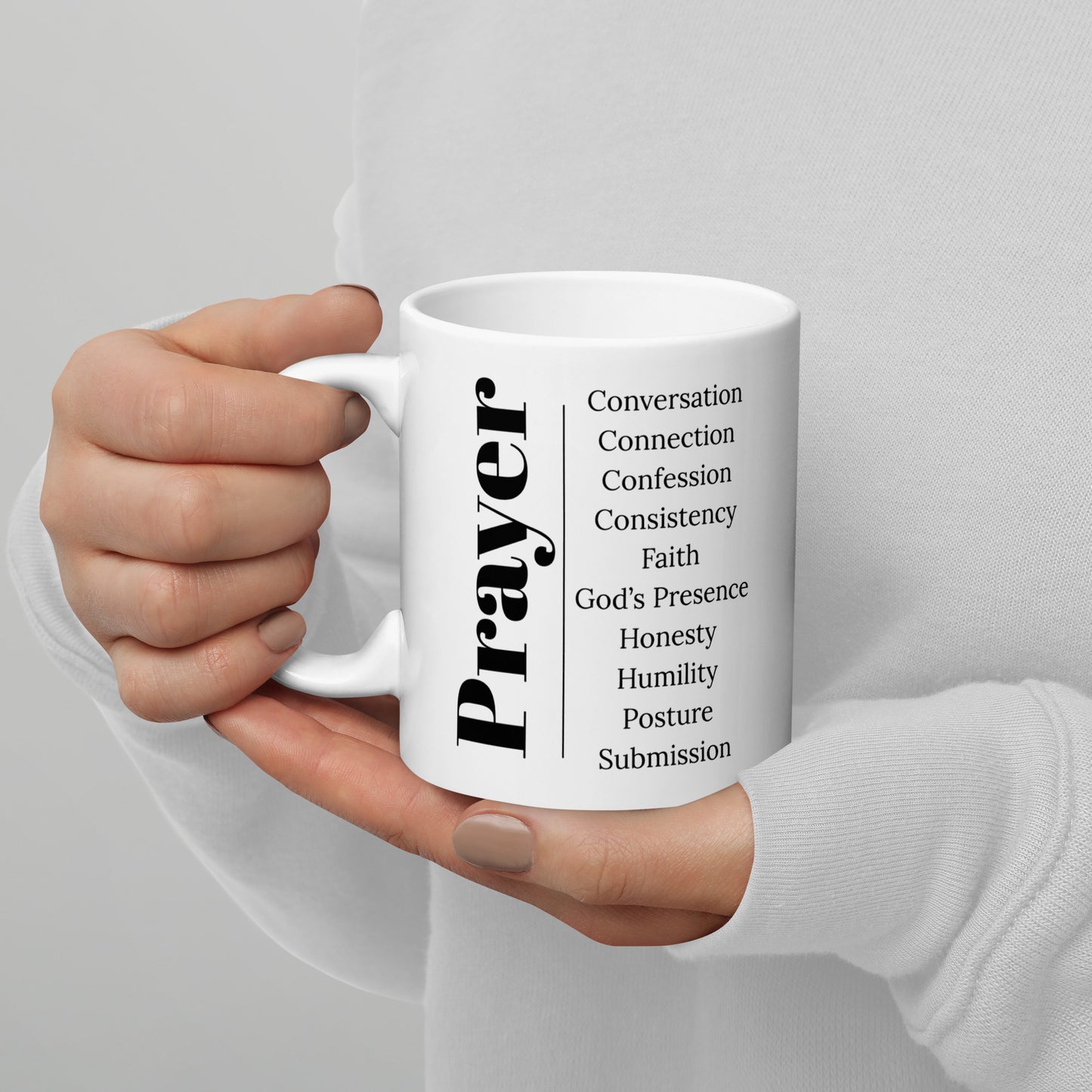 Prayer collection inspirational mug - White/Black