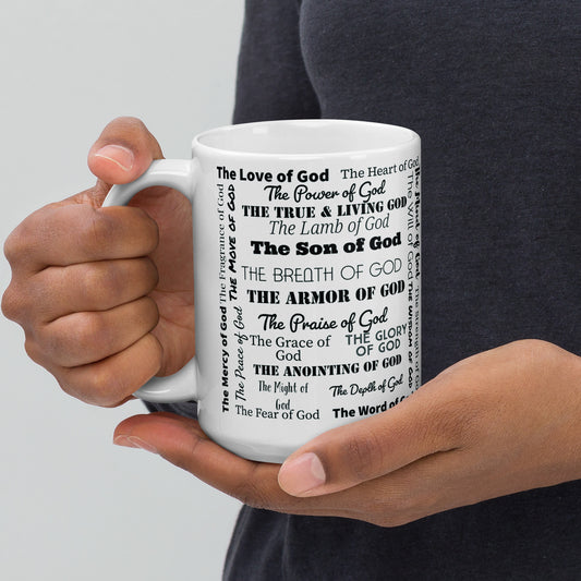 Attributes of God White/Black Inspirational mug