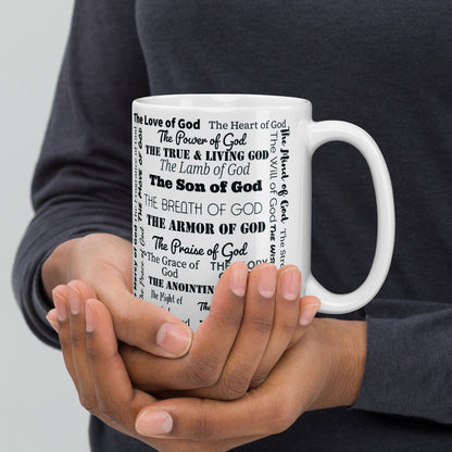 Attributes of God White/Black Inspirational mug