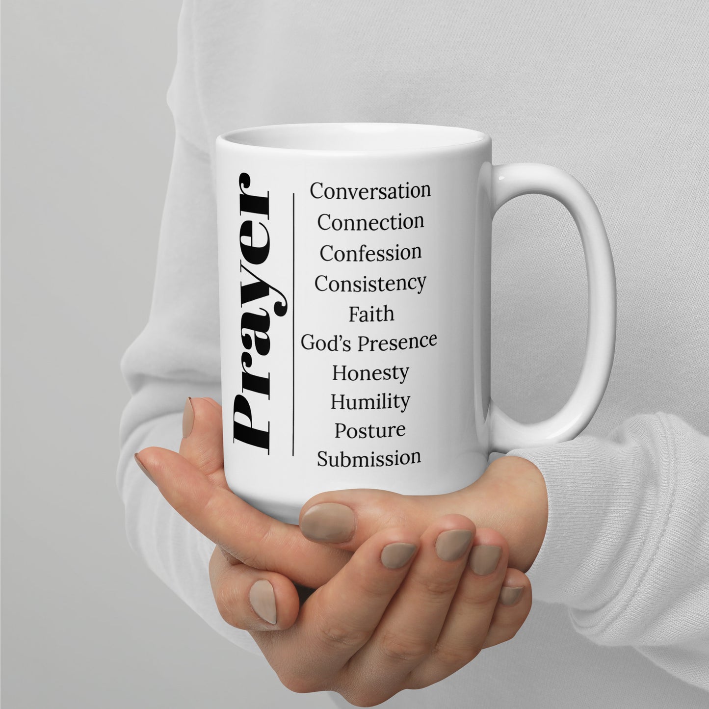 Prayer collection inspirational mug - White/Black