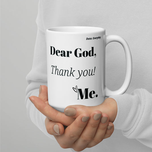 Dear God Inspirational mug - Black print