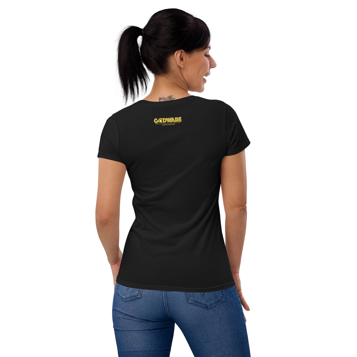 Attributes of God Women's short sleeve t-shirt - Yellow Print