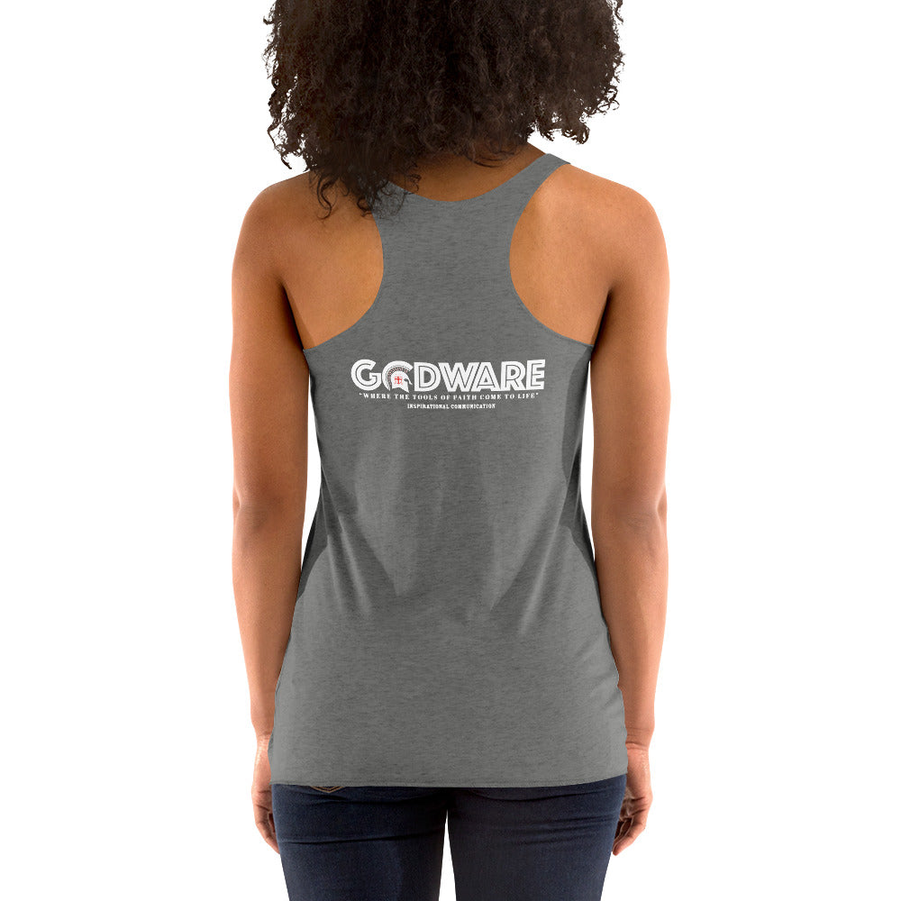 Unapologetic Women's Racerback Tank - White print