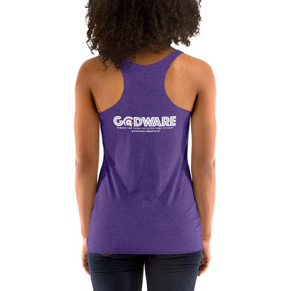 Unapologetic Women's Racerback Tank - White print