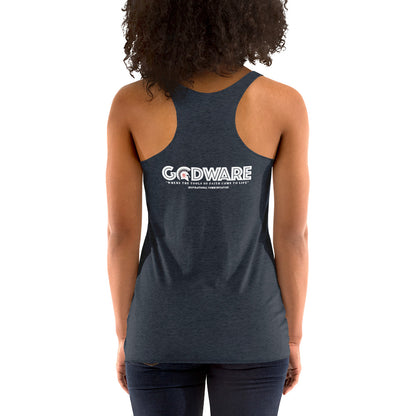 Unapologetic Women's Racerback Tank - White print