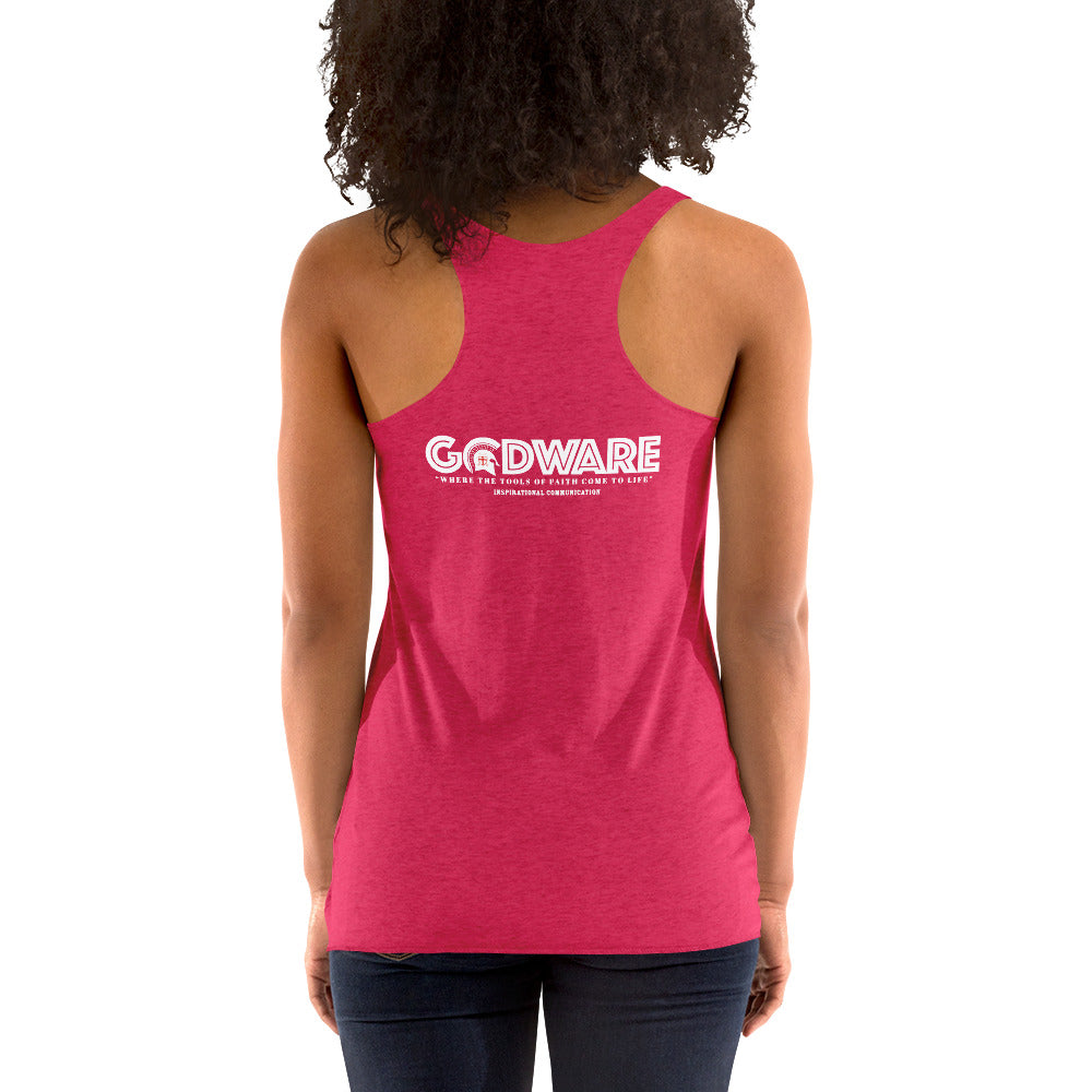 Unapologetic Women's Racerback Tank - White print