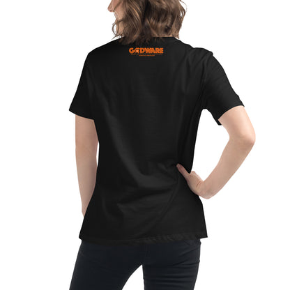 Godware Helmet Logo Women's Relaxed short-sleeved t-Shirt - Orange melon logo