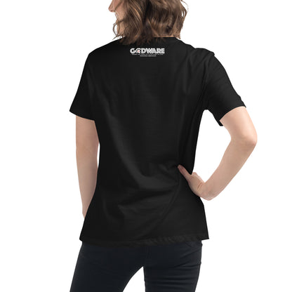 Godware Helmet Logo Women's Relaxed short-sleeved t-Shirt - White logo