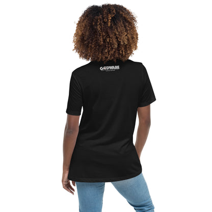 Godware Helmet Logo Women's Relaxed short-sleeved t-Shirt - White logo