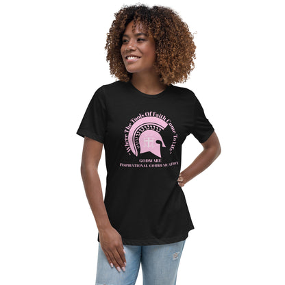 Godware Helmet Logo Women's Relaxed short-sleeved t-Shirt - Light pink