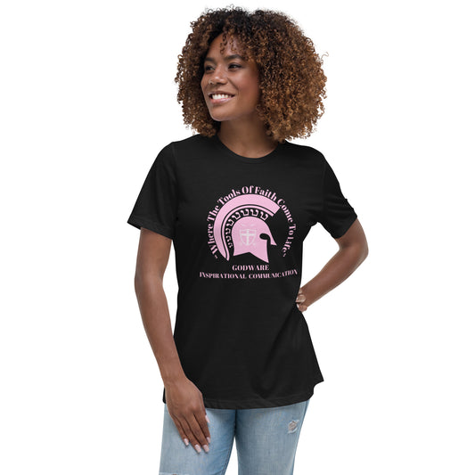 Godware Helmet Logo Women's Relaxed short-sleeved t-Shirt - Light pink