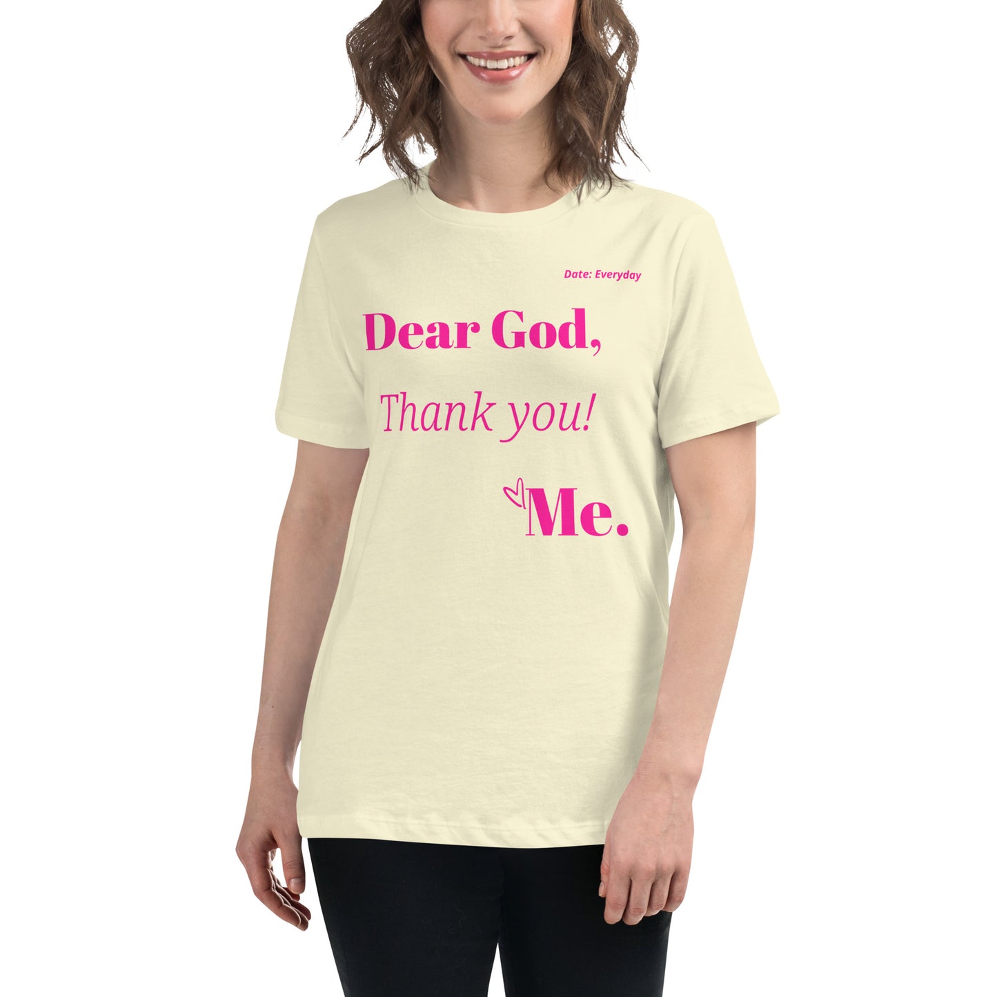 Dear God Women's Relaxed T-Shirt - Pink Ltr