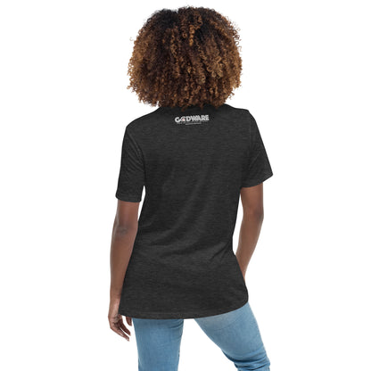 Godware Helmet Logo Women's Relaxed short-sleeved t-Shirt - White logo