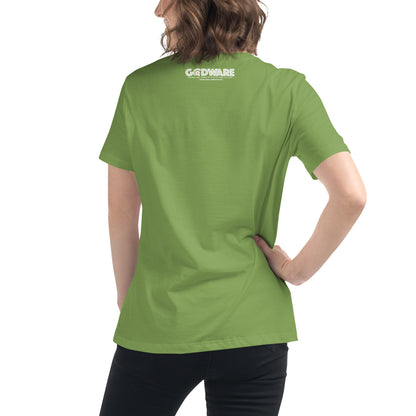 Godware Helmet Logo Women's Relaxed short-sleeved t-Shirt - White logo