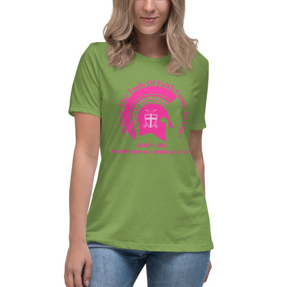 Godware Helmet Logo Women's Relaxed short-sleeved t-Shirt - Hot pink logo