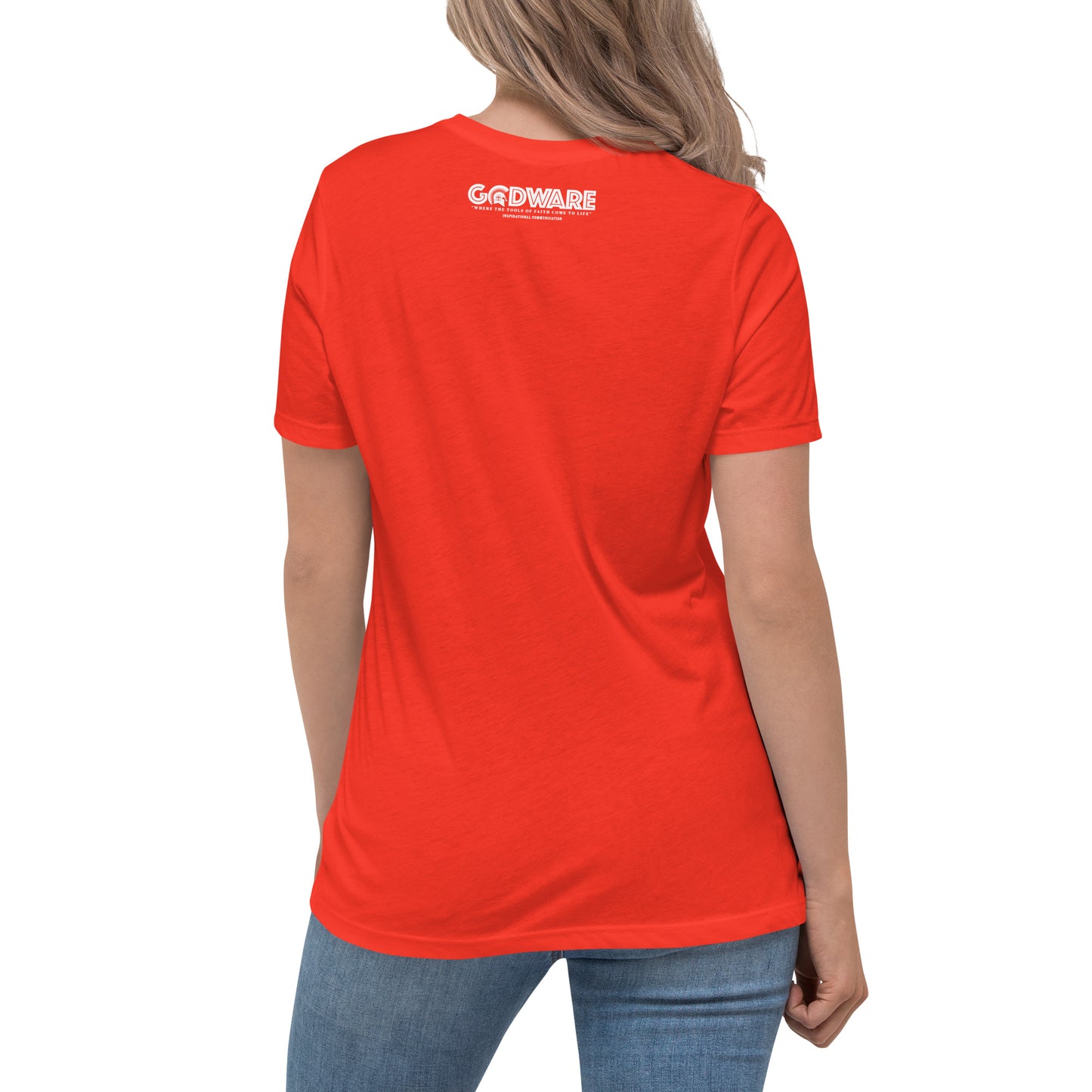 Godware Helmet Logo Women's Relaxed short-sleeved t-Shirt - White logo